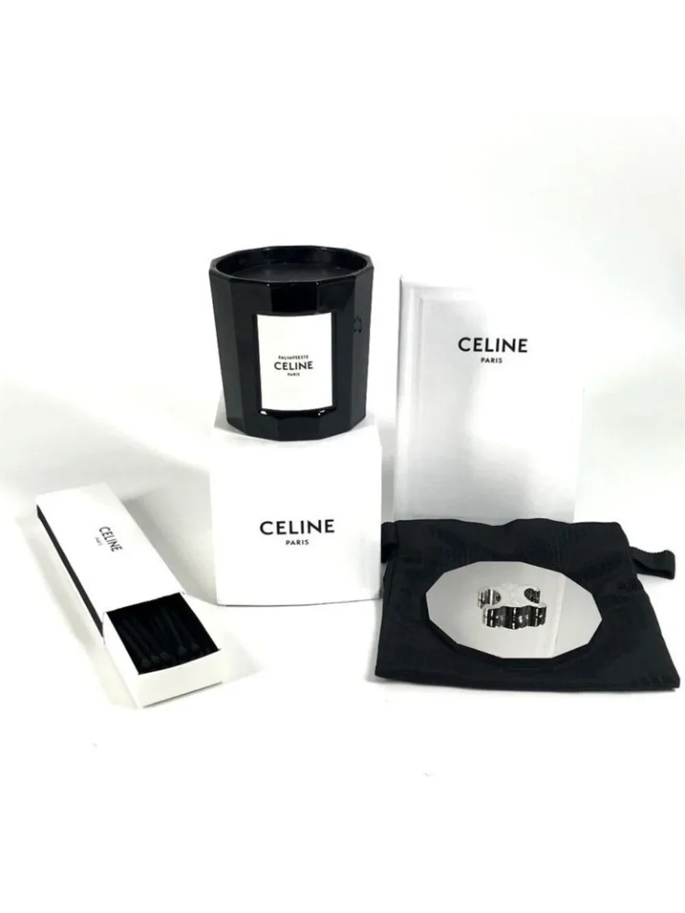 Celine Miscellaneous Goods Candle Set Pottery Black